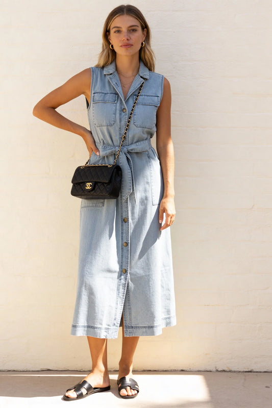 PRIV Melody Denim Button Dress