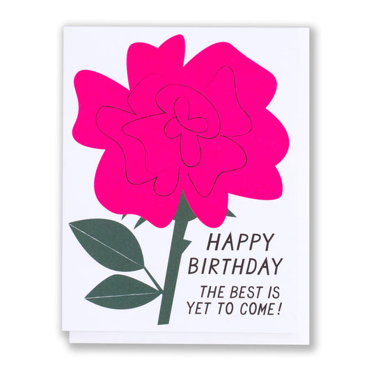 Banquet Neon Rose Birthday Card