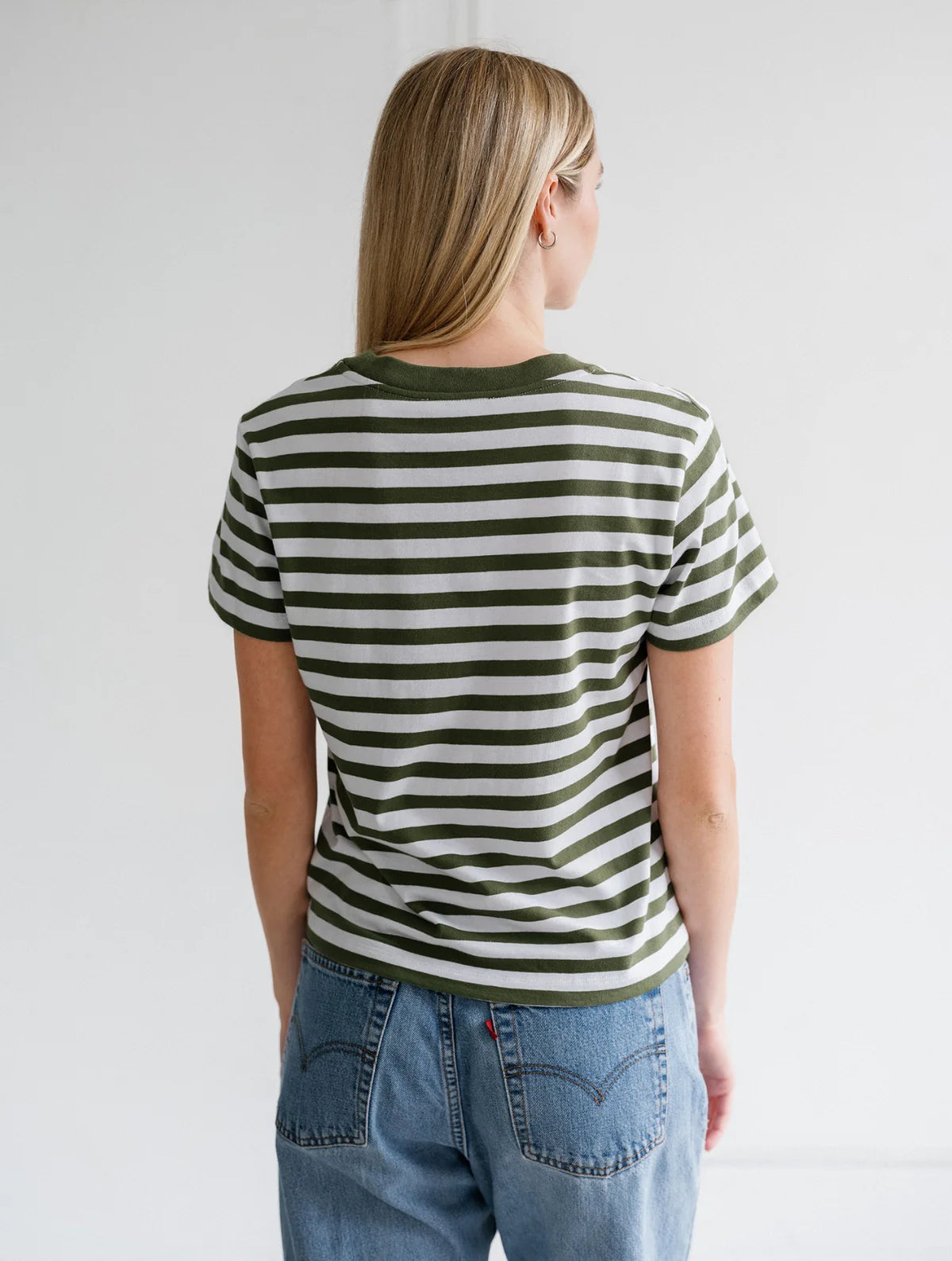 Brunette the Label Paris Tee | Chive Stripe