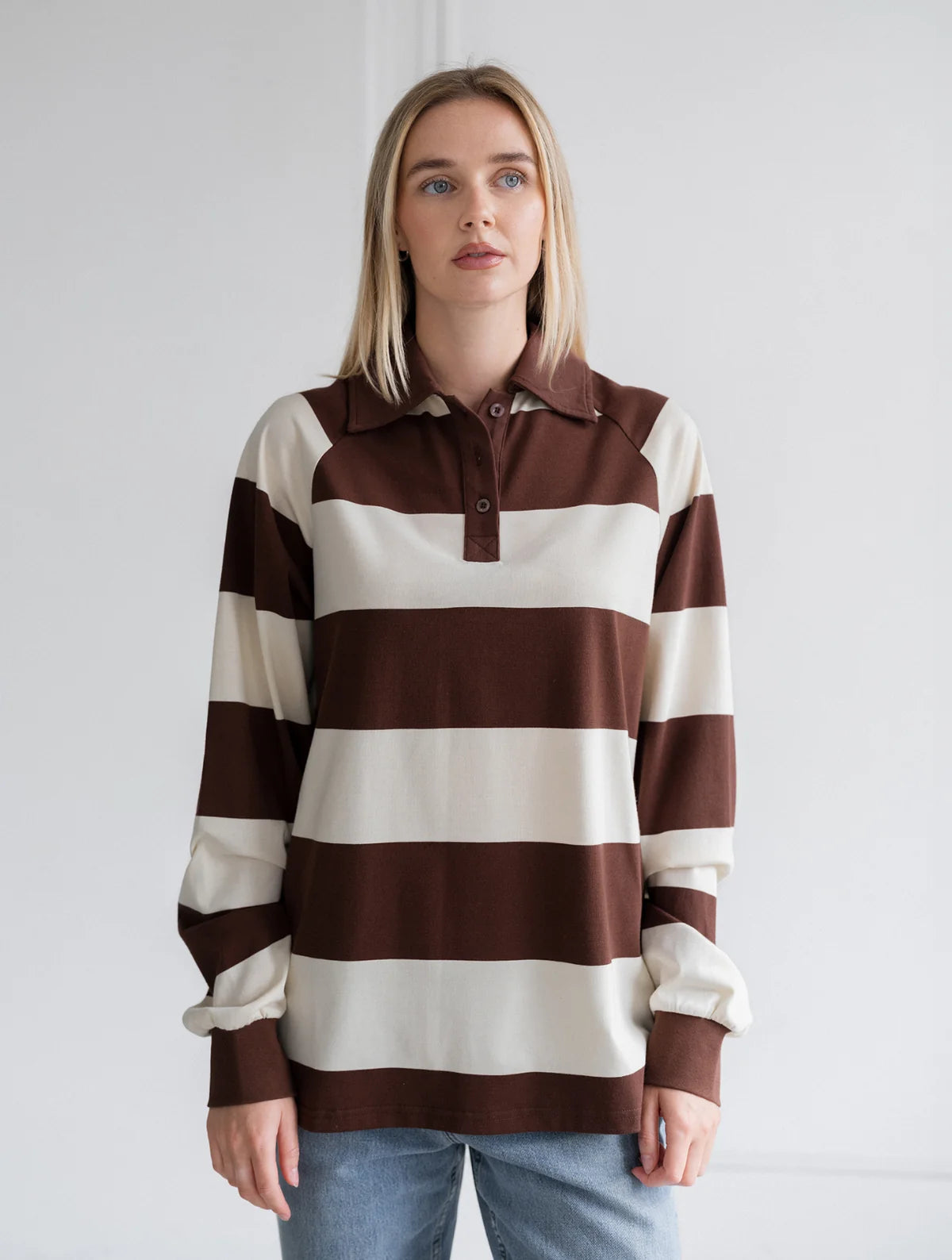 Brunette the Label Classic Rugby Polo | Espresso