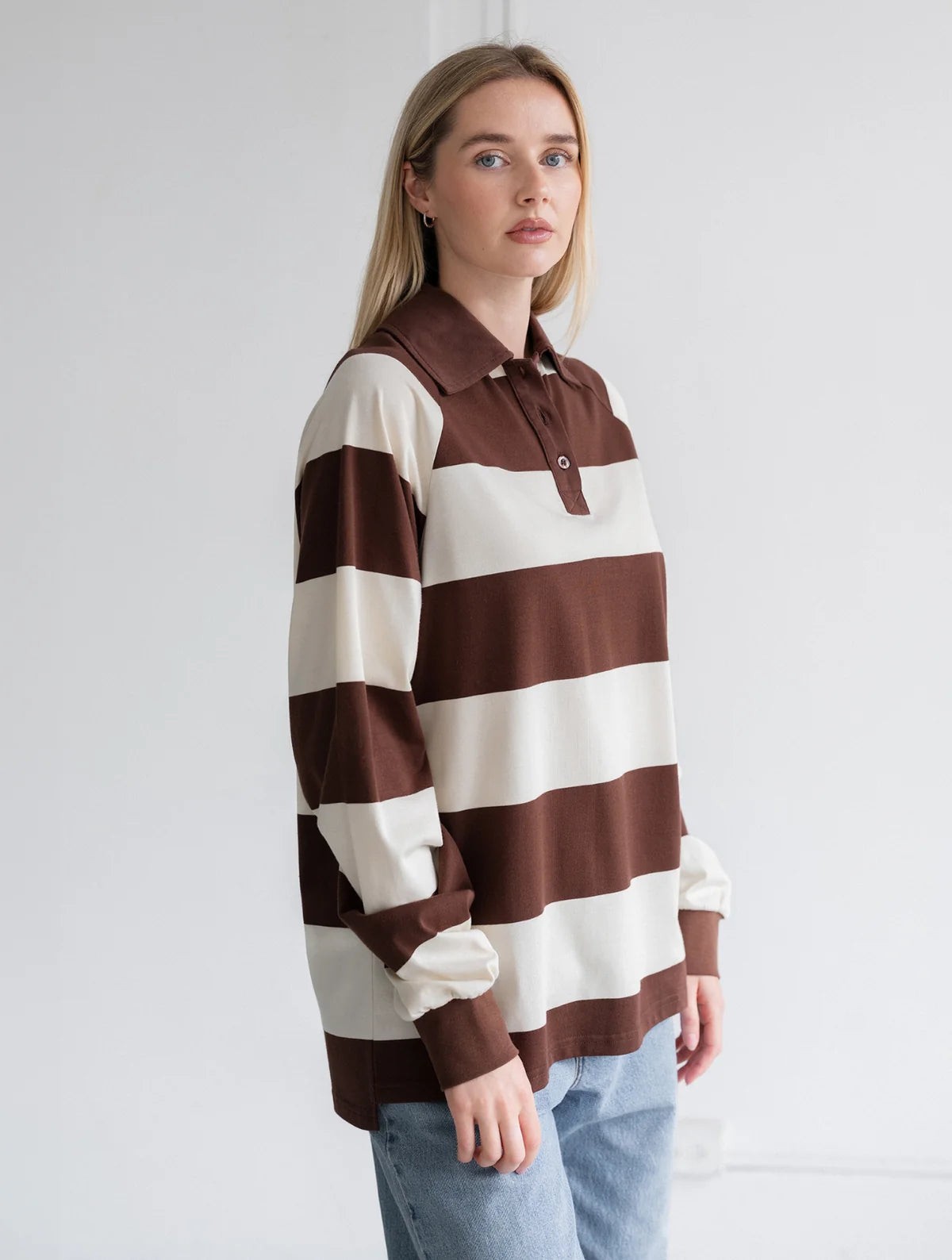 Brunette the Label Classic Rugby Polo | Espresso