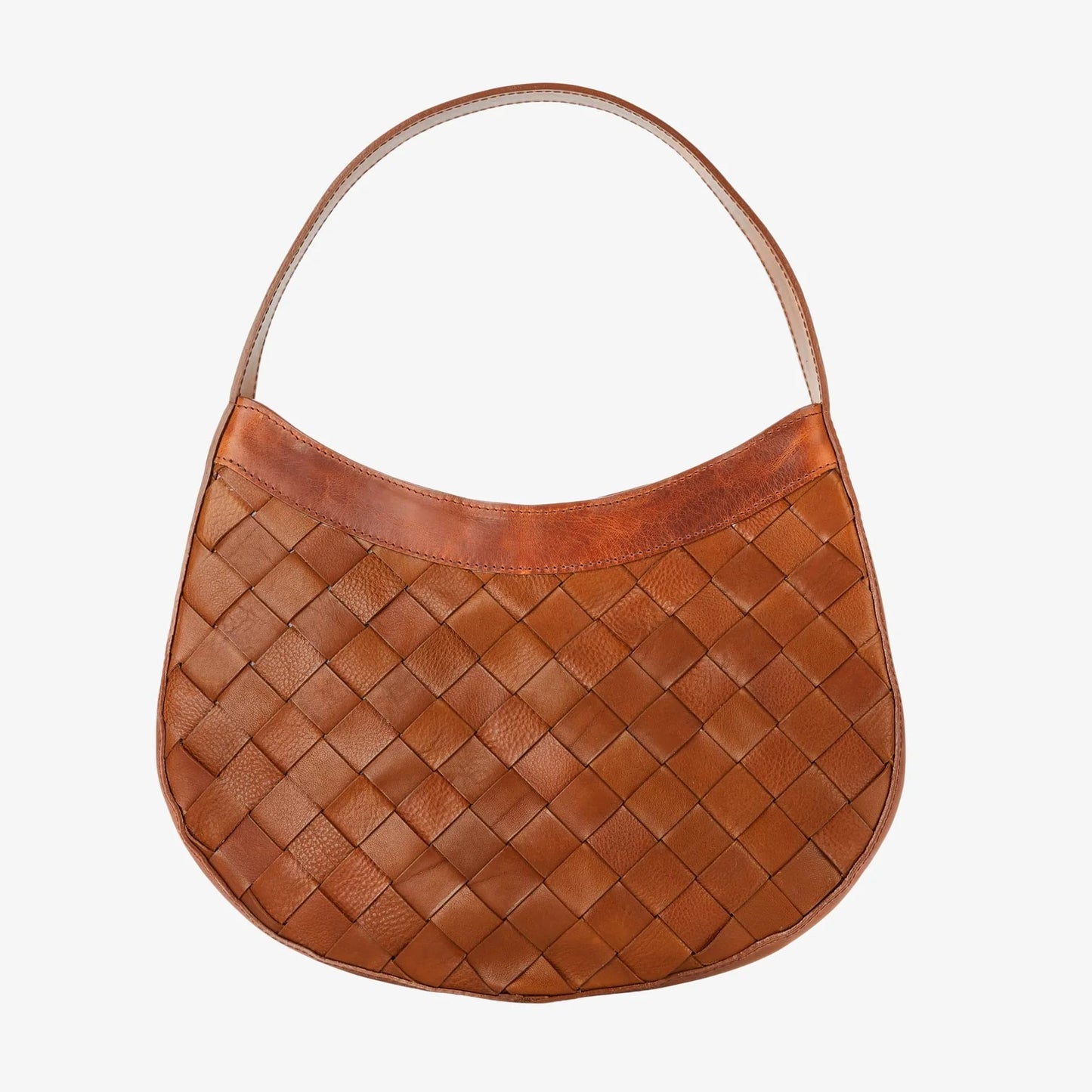 Brave Leather Tan Ava Woven Shoulder Bag
