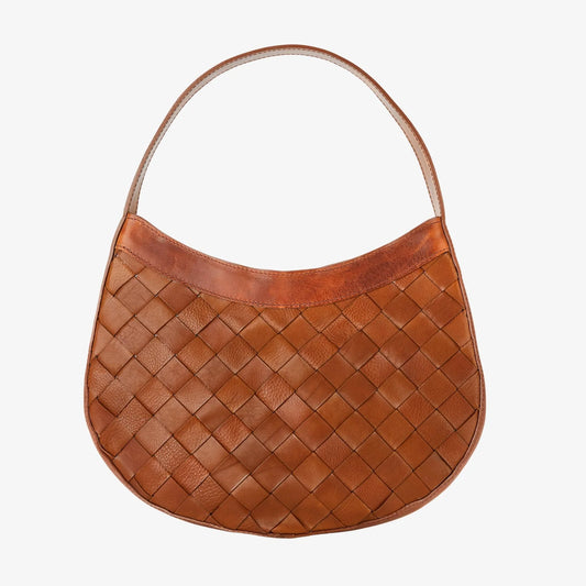 Brave Leather Tan Ava Woven Shoulder Bag