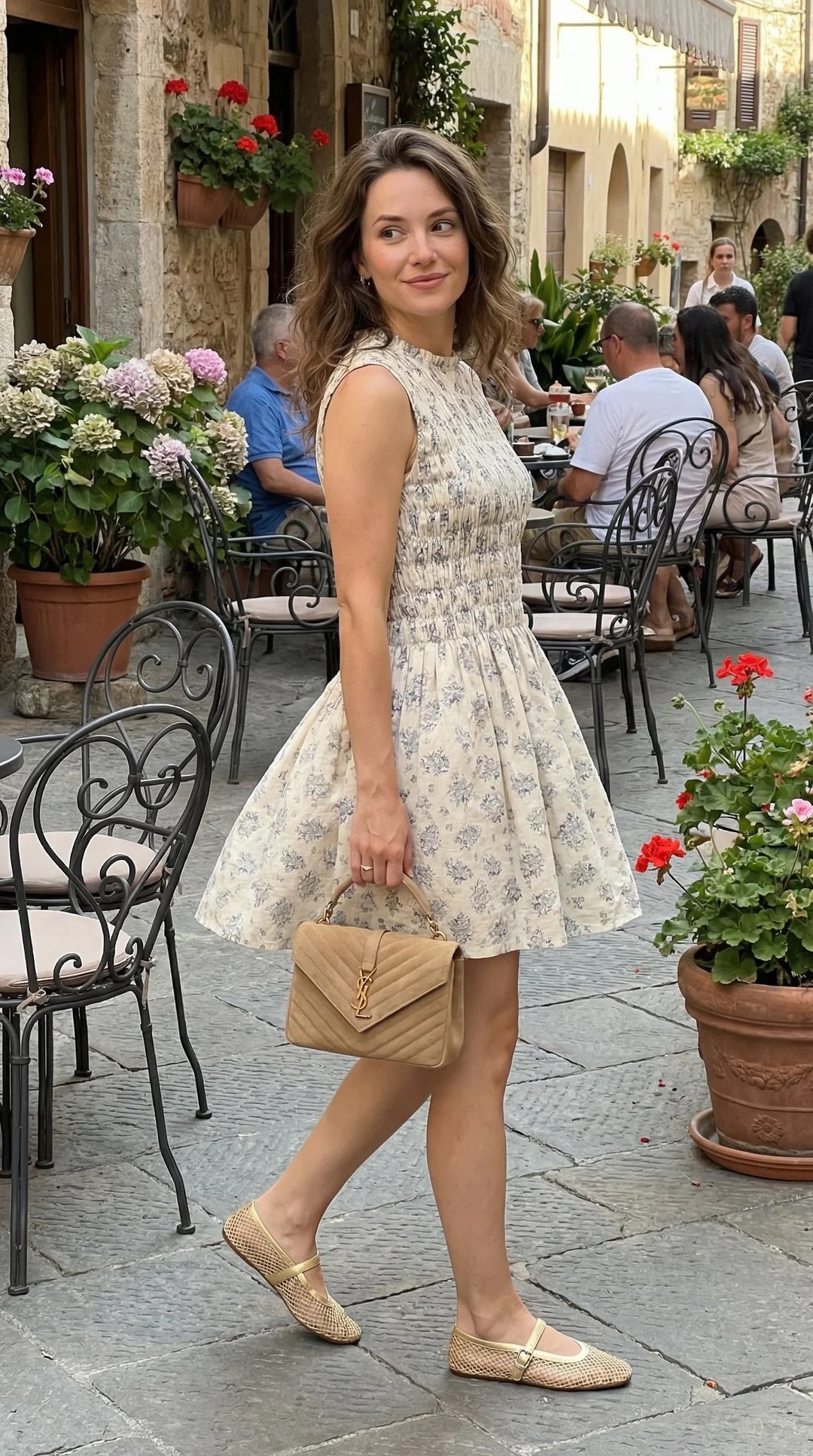PRIV Prim Floral Ruched Mini Dress