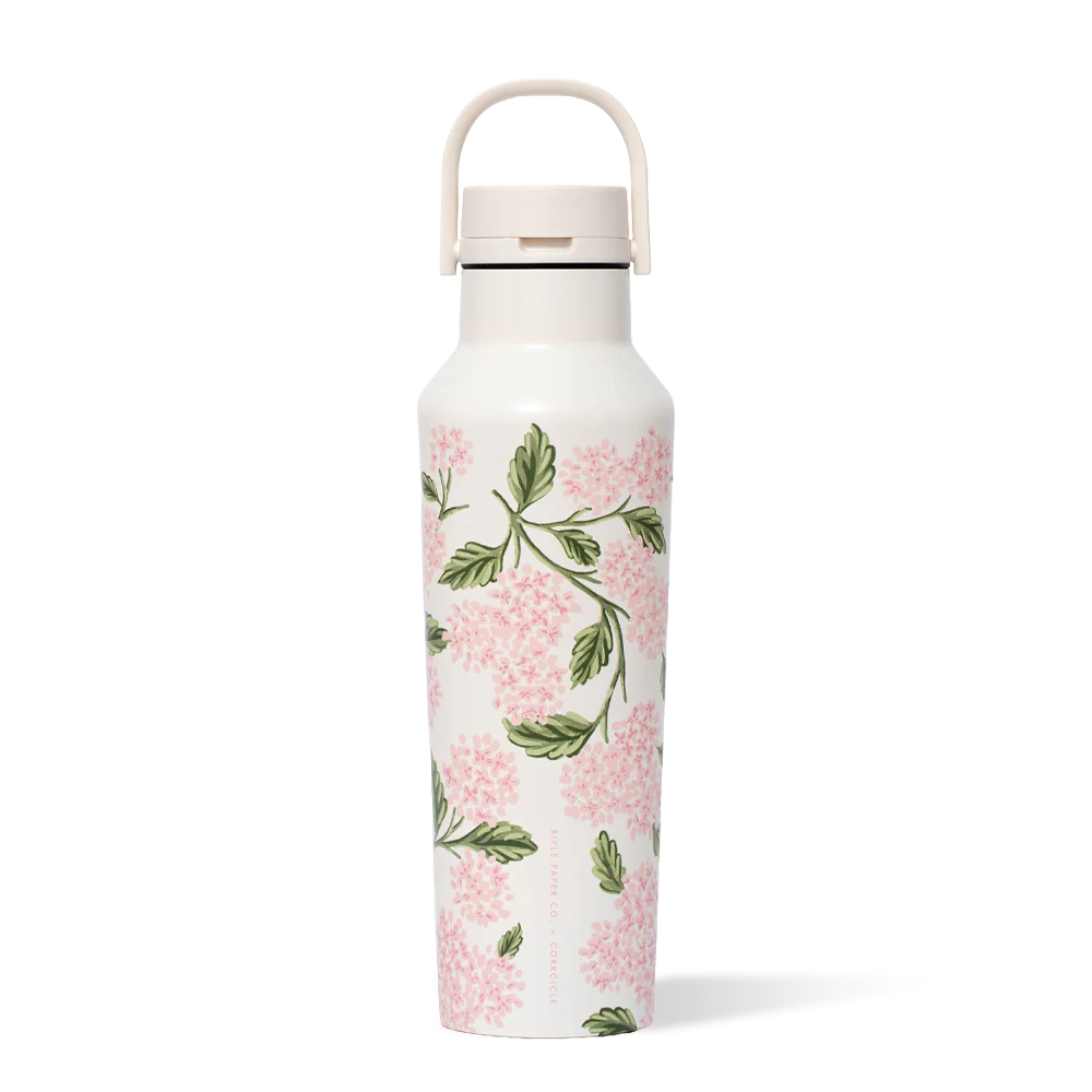 Corkcicle 20oz Rifle Paper Co. Pink Hydrangea Sport Canteen
