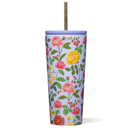 Corkcicle 24oz Rifle Paper Co. Roses Purple Cold Cup