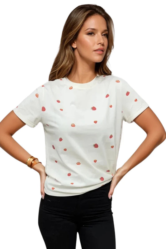 PRIV Reign Cuff Sleeve Strawberry Tee