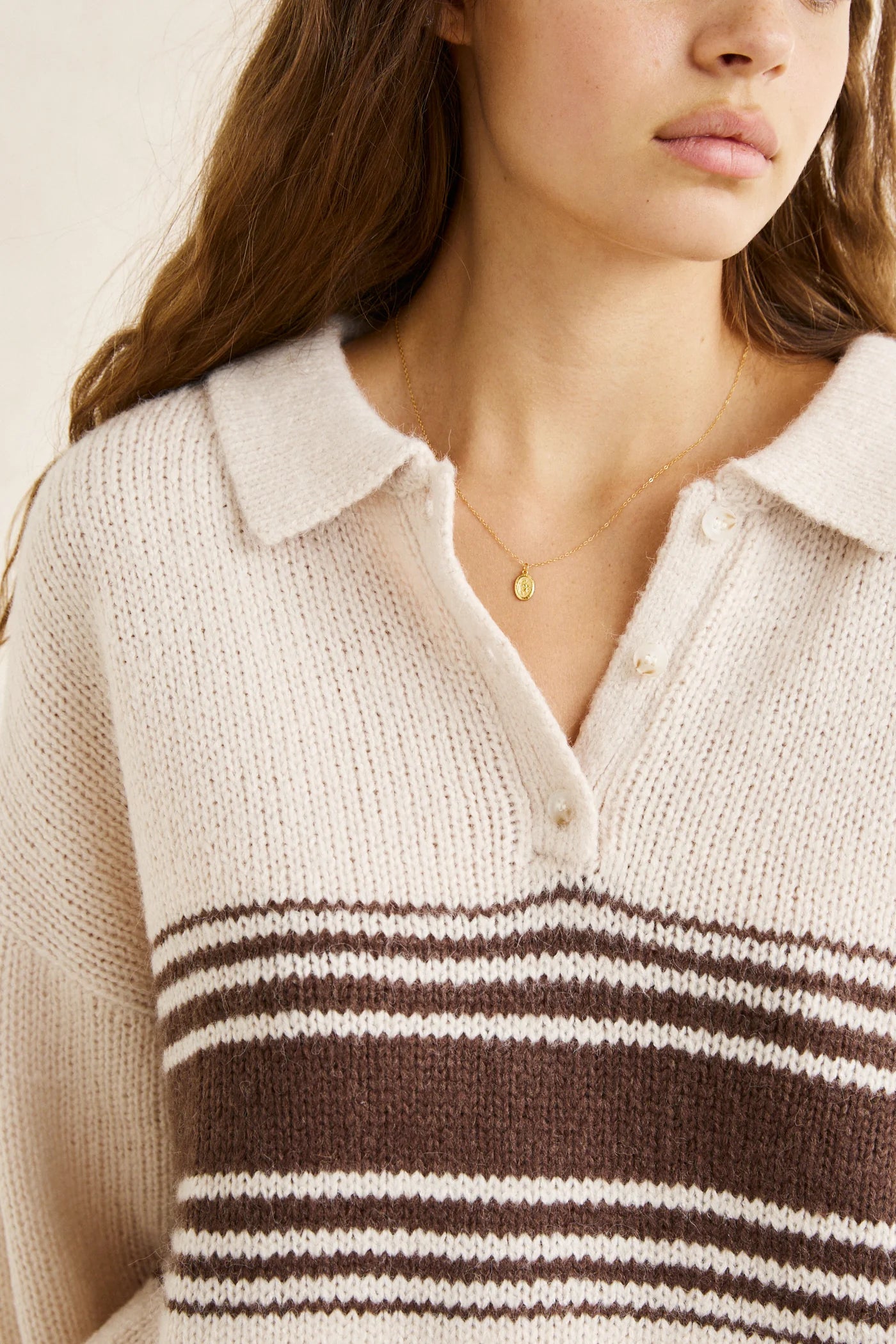Rhythm Strata Knit Collared Sweater