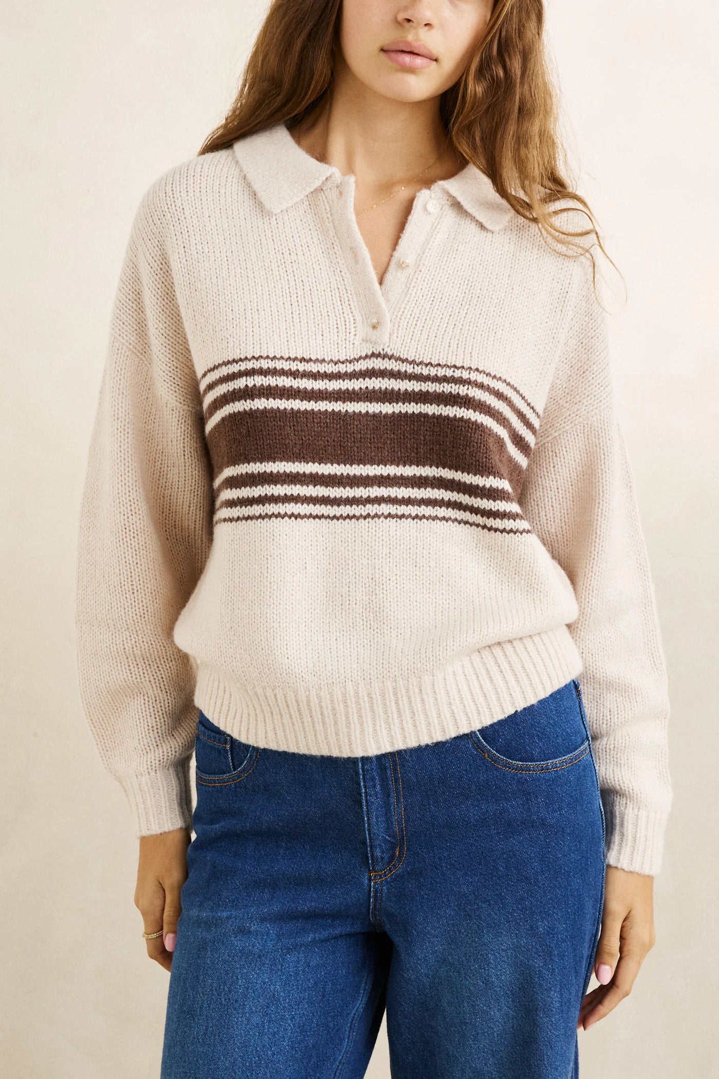 Rhythm Strata Knit Collared Sweater
