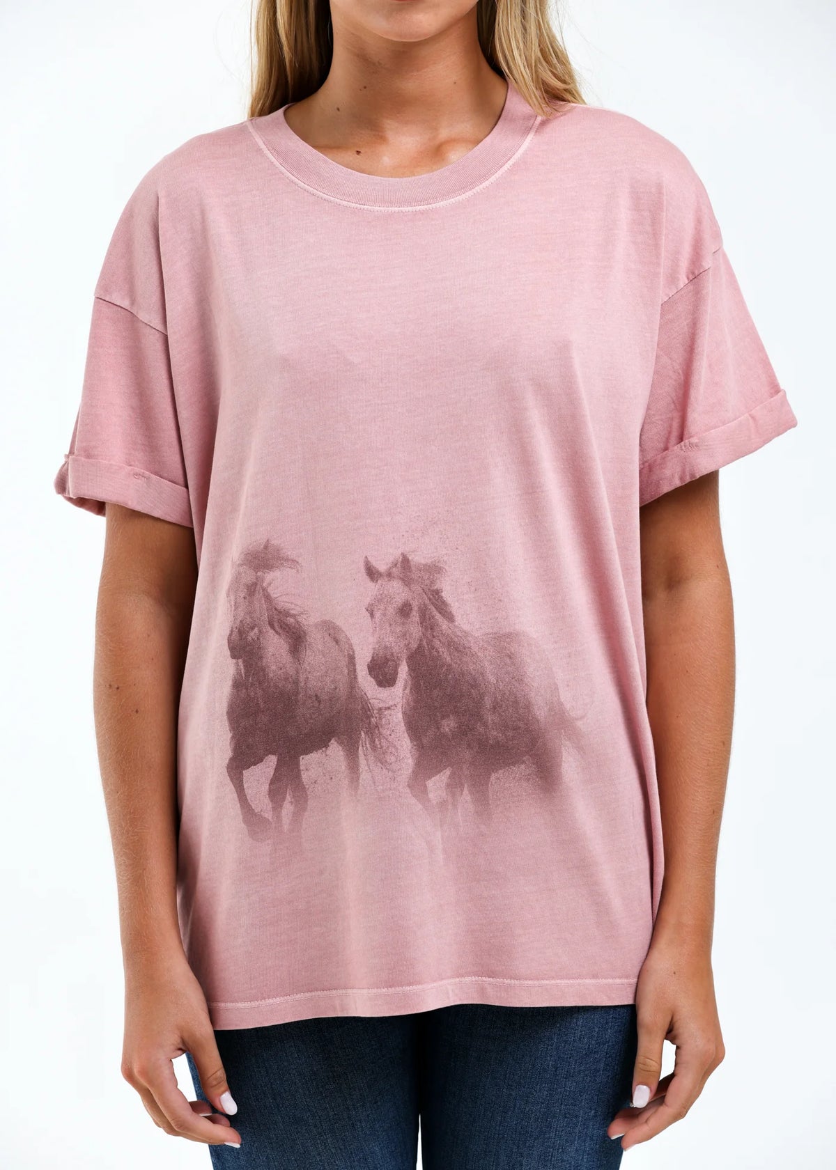 Girl Dangerous Running Horses Boyfriend Tee