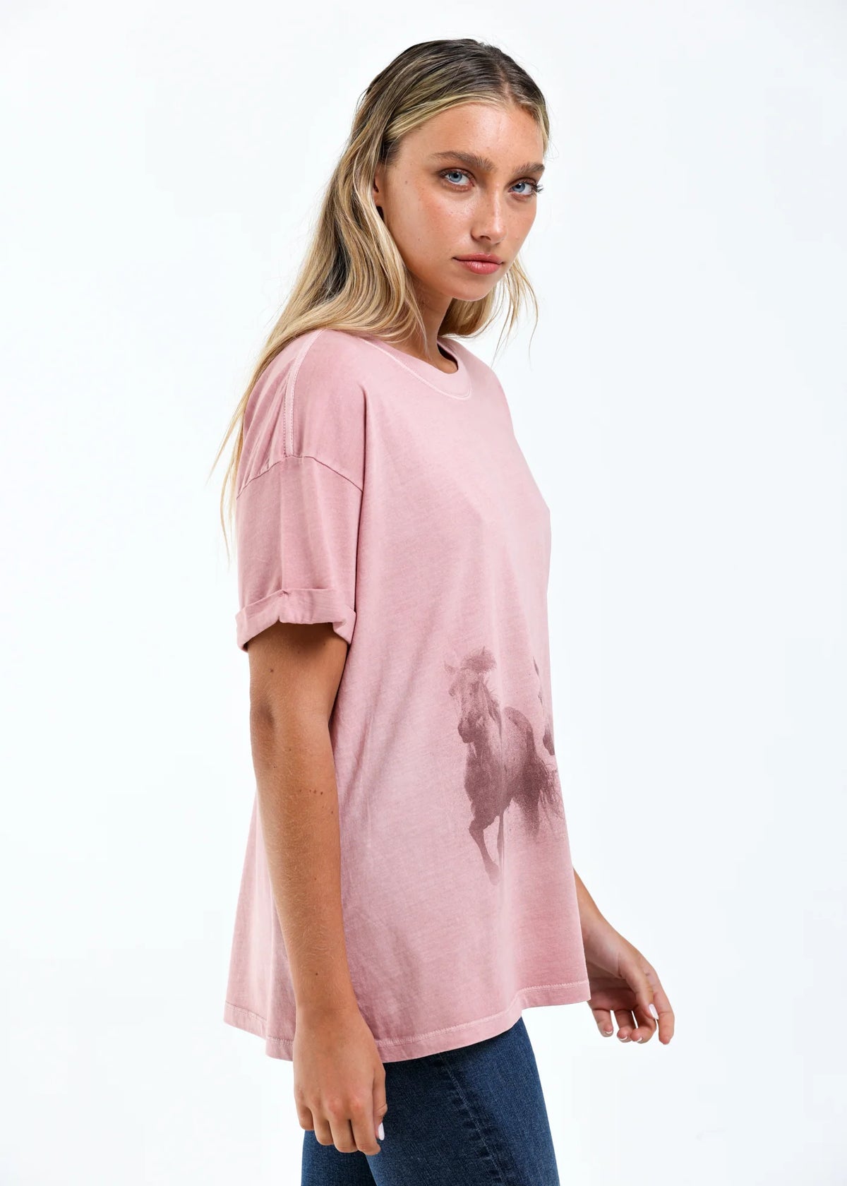 Girl Dangerous Running Horses Boyfriend Tee