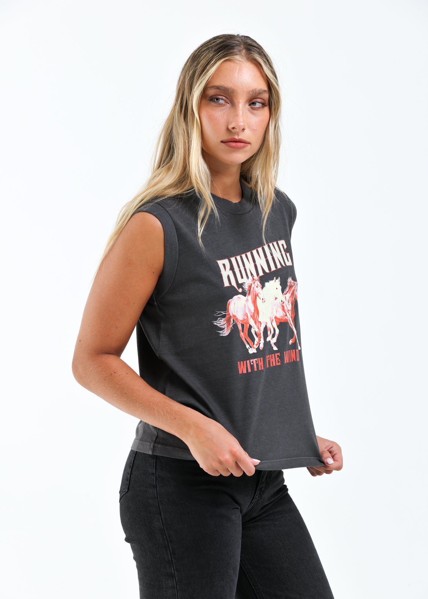 Girl Dangerous Running With the Wind Moto Tee