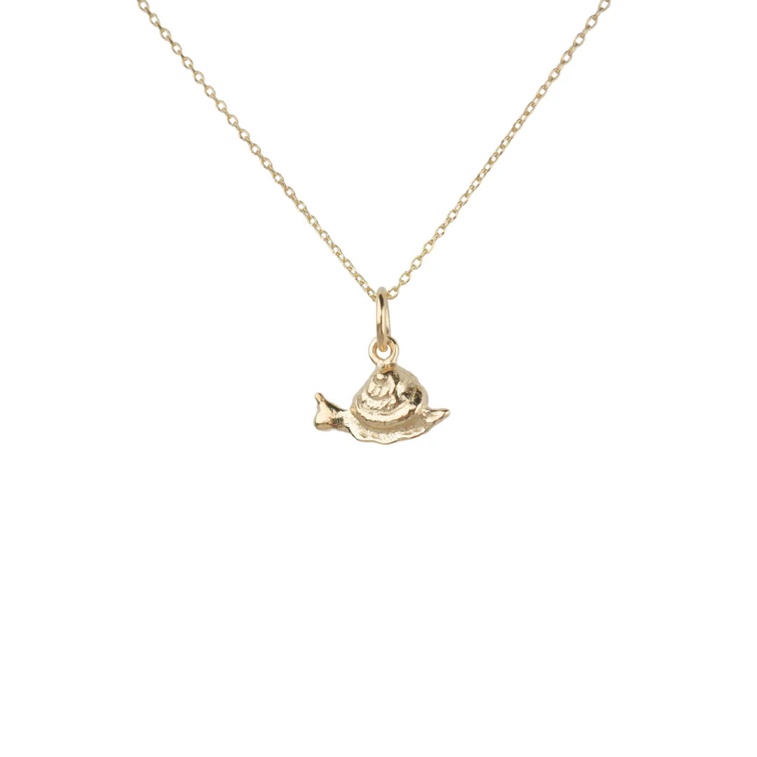 Little Gold Tiny Snail Necklace