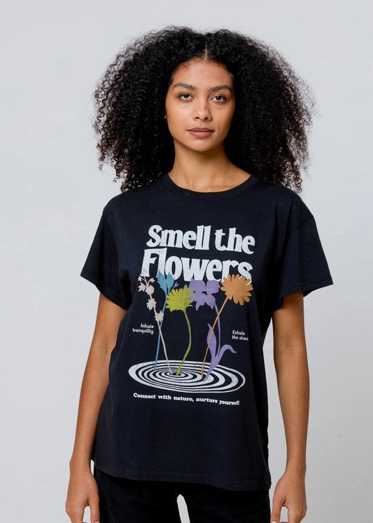Girl Dangerous Smell The Flowers Vintage Tee