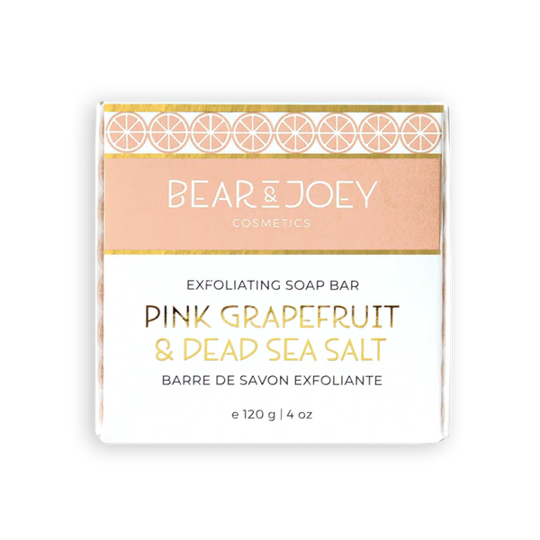 Bear & Joey Pink Grapefruit & Dead Sea Salt Exfoliating Soap Bar