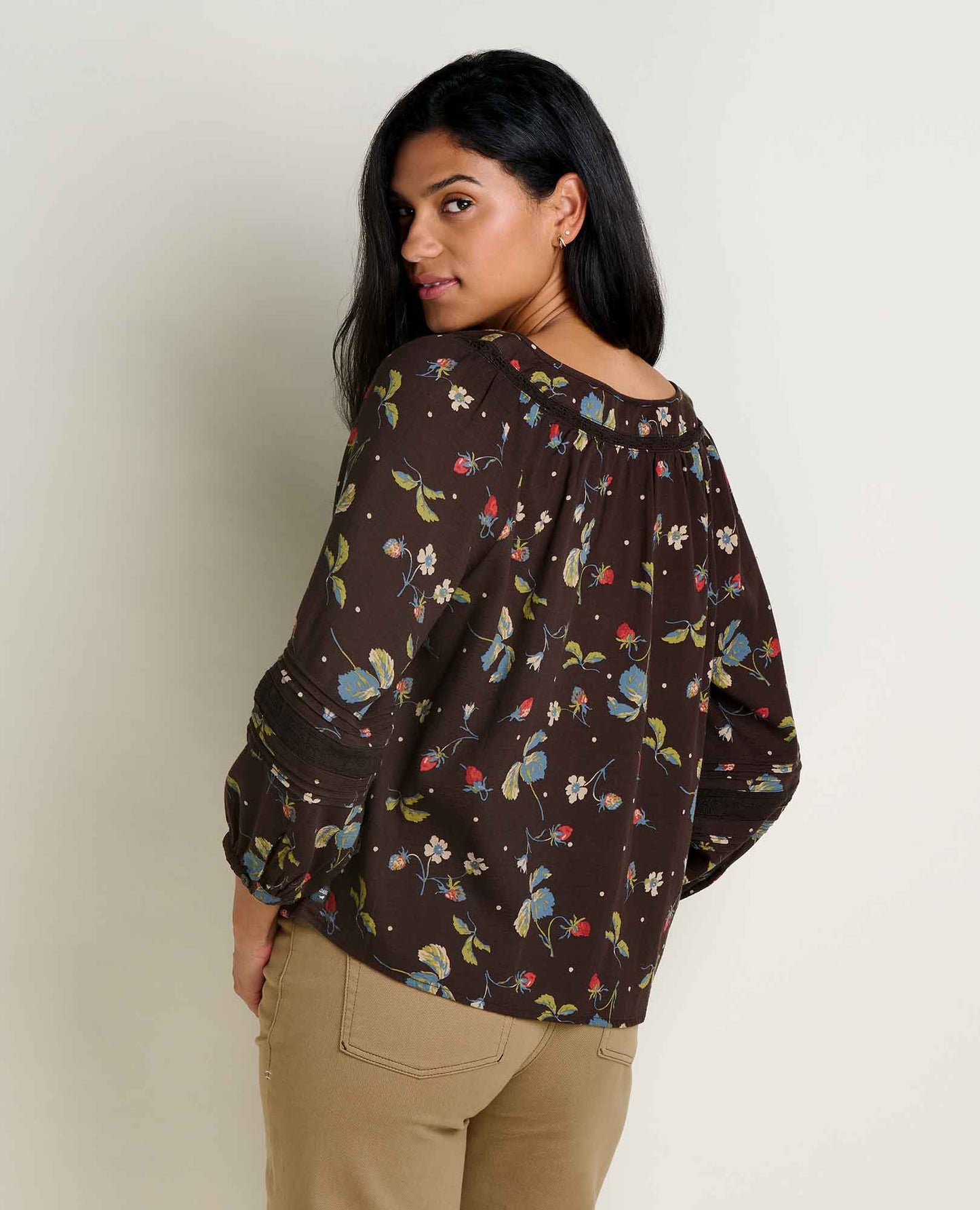 Toad & Co Barnwood Print Manzana Peasant Long Sleeve Shirt