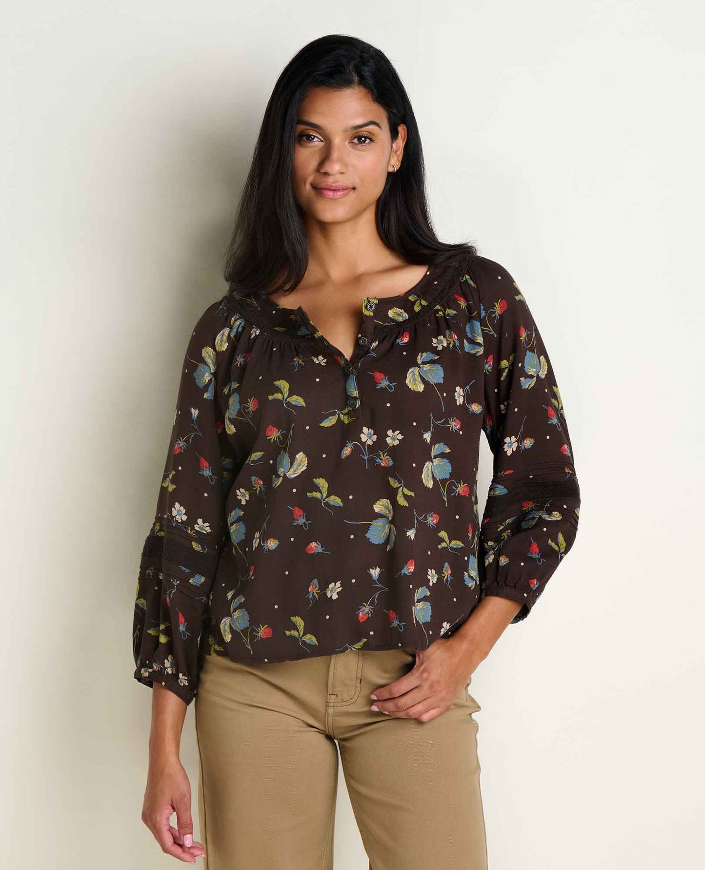 Toad & Co Barnwood Print Manzana Peasant Long Sleeve Shirt
