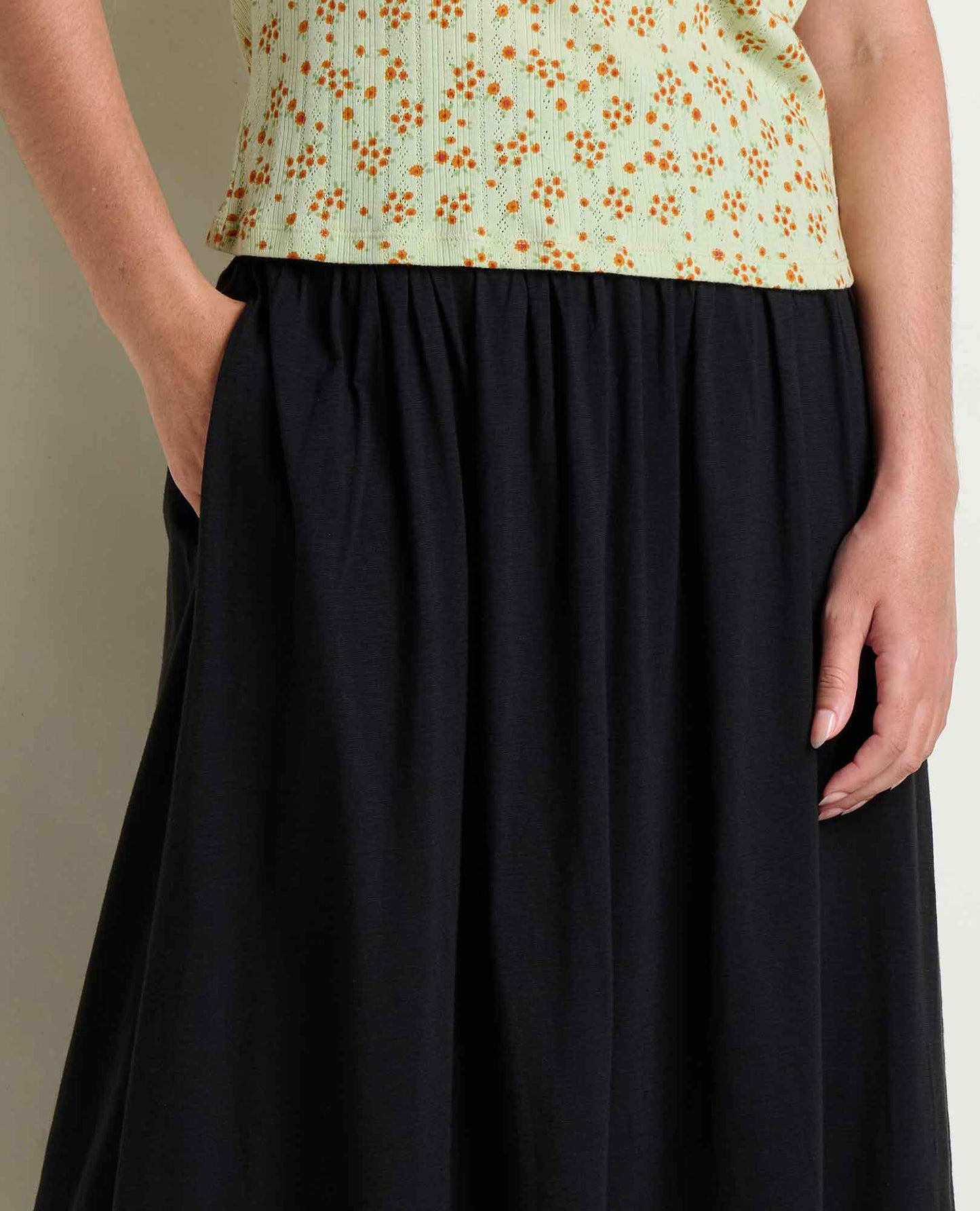 Toad & Co True Black Chaka Midi Skirt