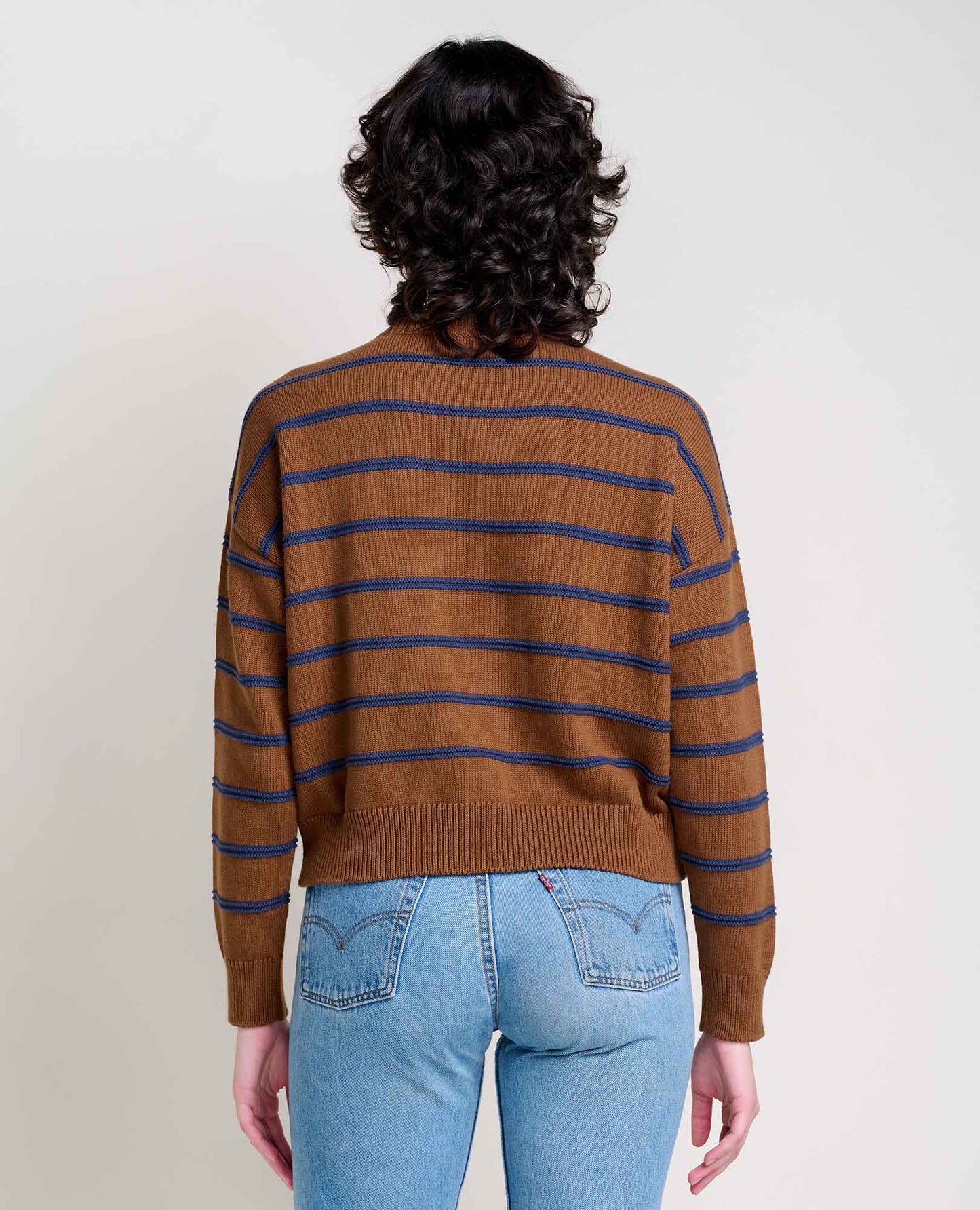 Toad & Co Brown Sugar Stripe Bianca II Crew Sweater