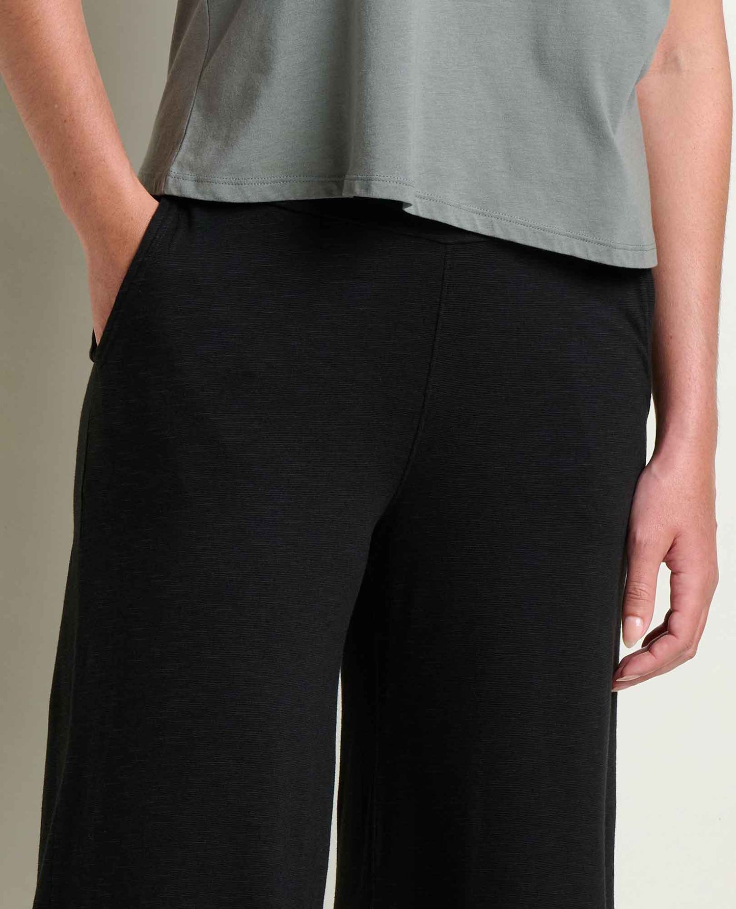 Toad & Co Black Chaka Wide Leg Crop Pant