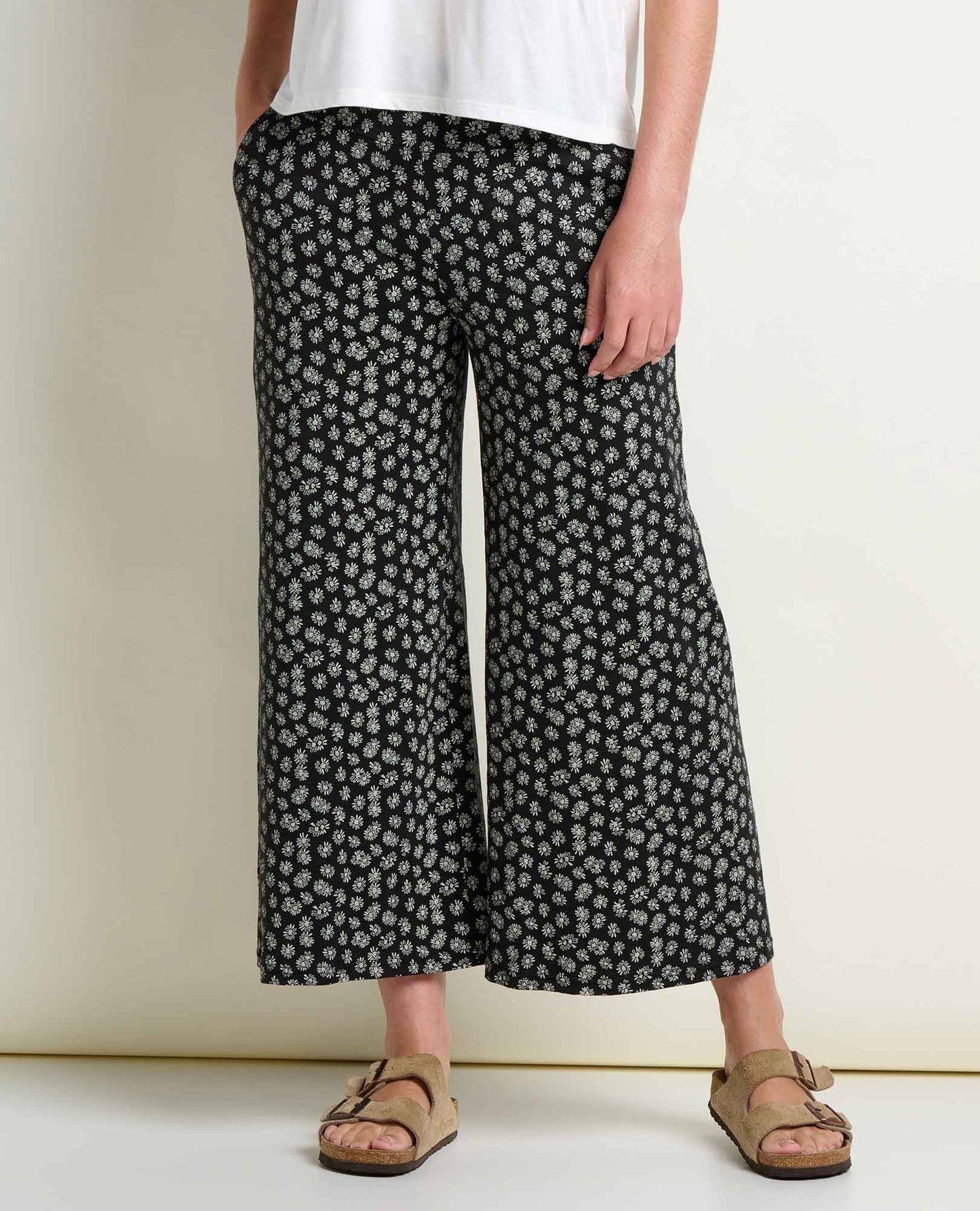 Toad & Co Black & Salt Print Chaka Wide Leg Crop Pant
