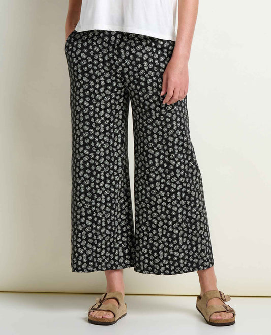 Toad & Co Black & Salt Print Chaka Wide Leg Crop Pant