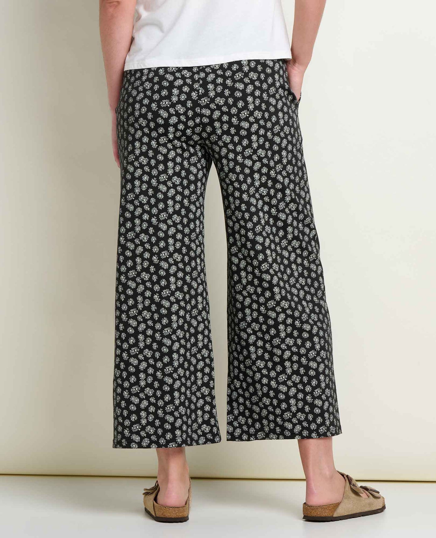 Toad & Co Black & Salt Print Chaka Wide Leg Crop Pant
