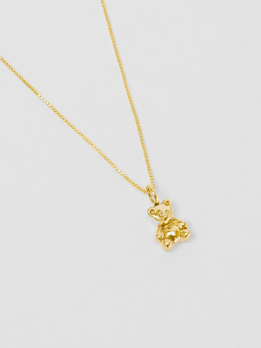 Wolf Circus Mini Teddy Necklace in Gold