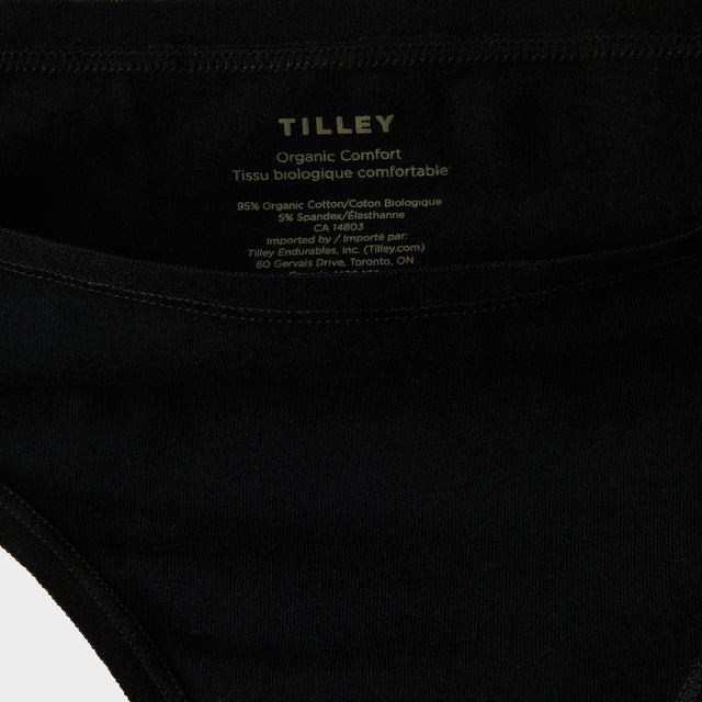 TILLEY Black Organic Cotton 2-Pack Thong