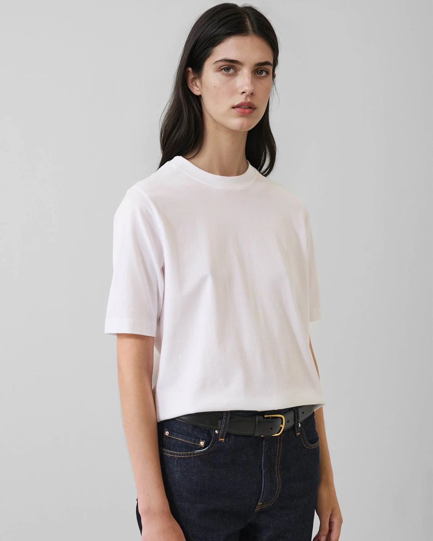 Patrick Assaraf White Organic Pima Cotton Relaxed Crew