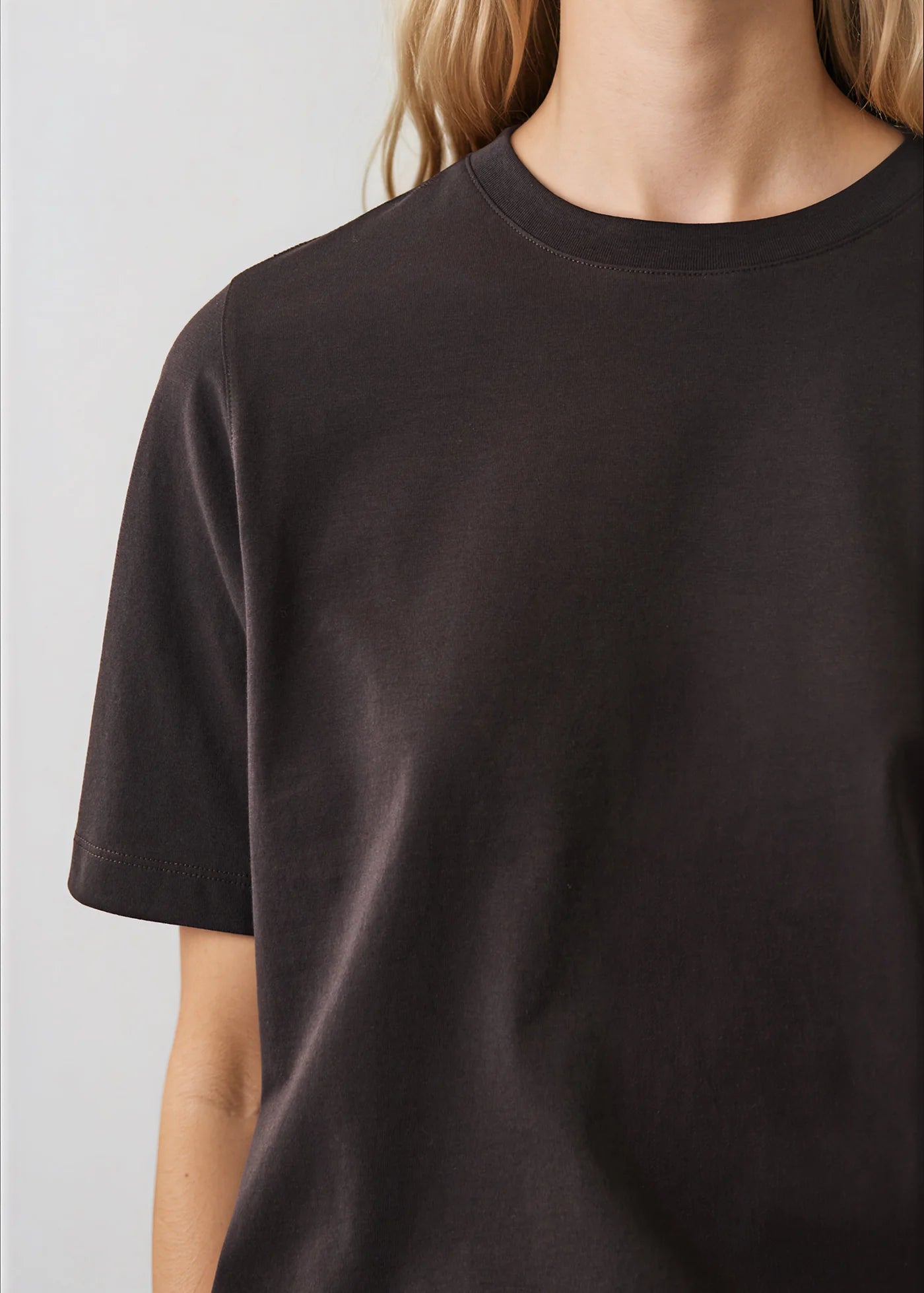 Patrick Assaraf Molasses Organic Pima Cotton Relaxed Crew
