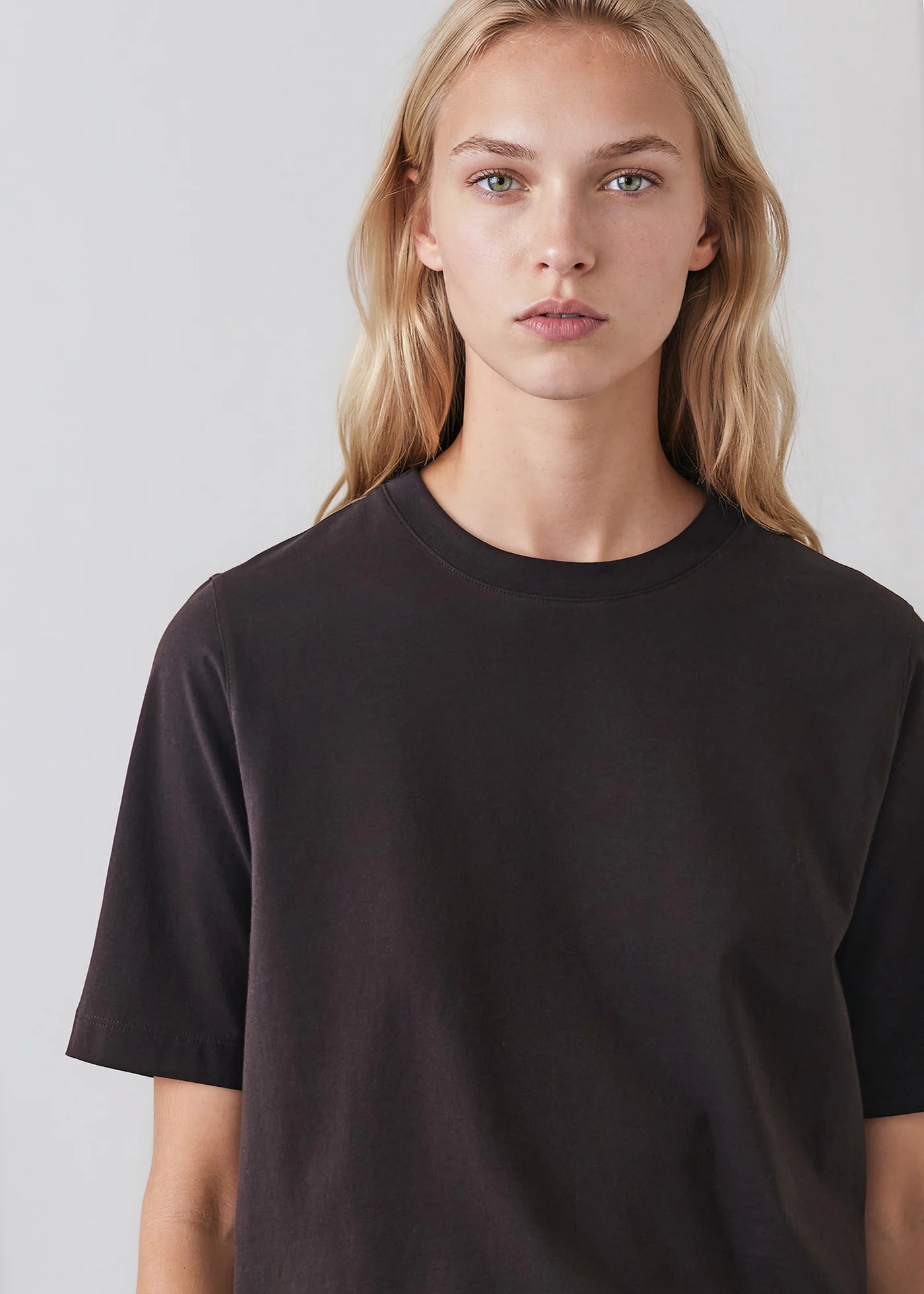 Patrick Assaraf Molasses Organic Pima Cotton Relaxed Crew