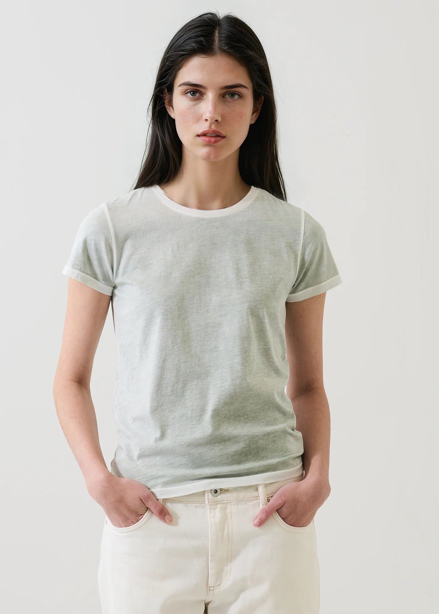 Patrick Assaraf Cactus Reverse Spray Lightweight Pima Cotton Classic T-Shirt