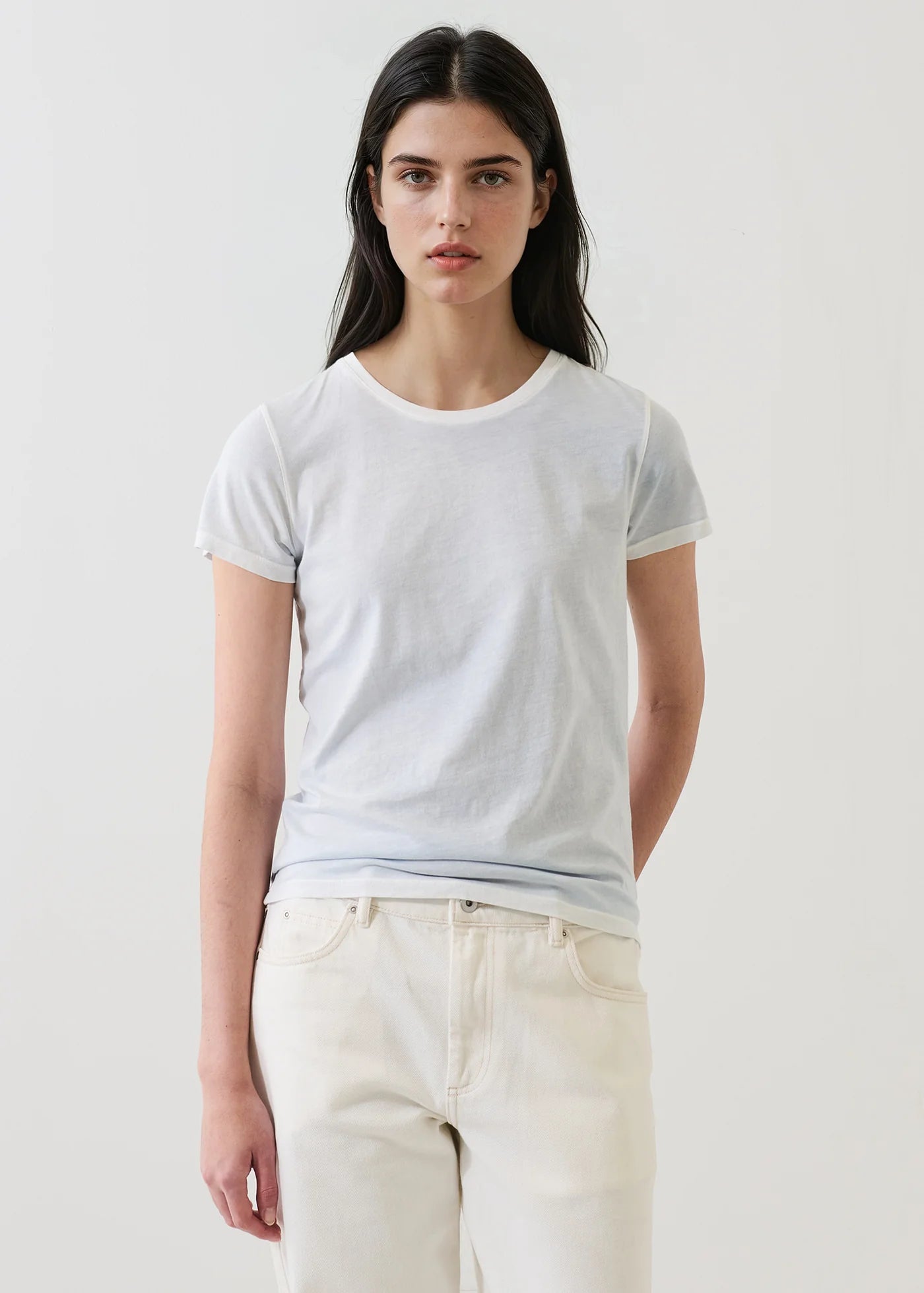 Patrick Assaraf Blue Bell Reverse Spray Lightweight Pima Cotton Classic T-Shirt