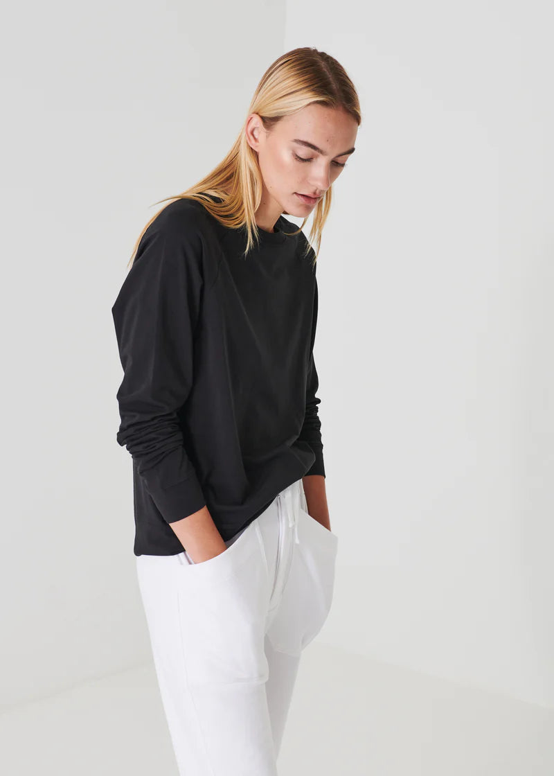 Patrick Assaraf Black Oversized Raglan Sweatshirt