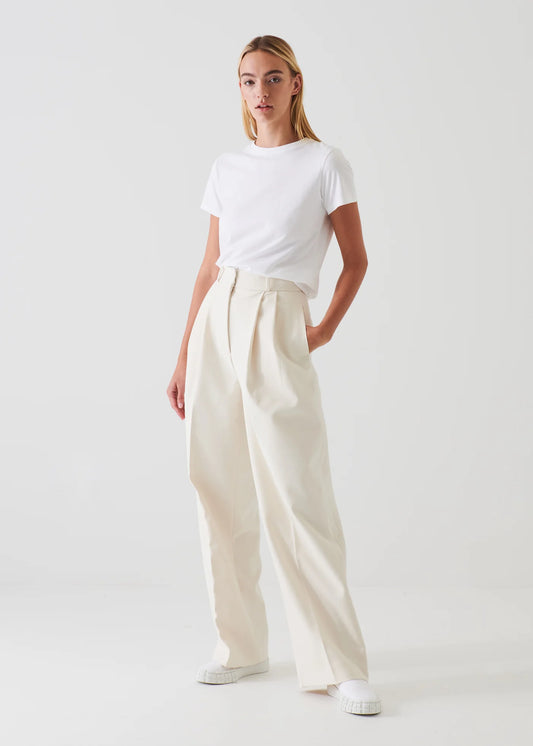 Patrick Assaraf White Pima Cotton Stretch T-Shirt