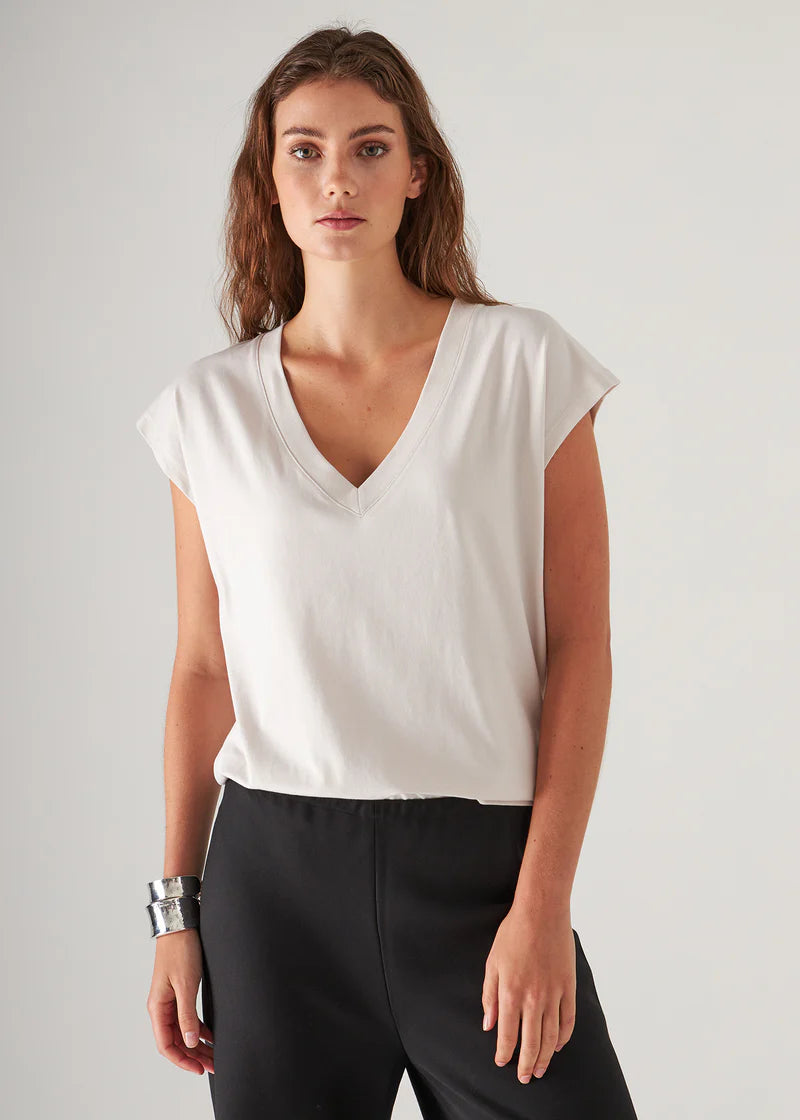 Patrick Assaraf Nude Dolman V-Neck Tee