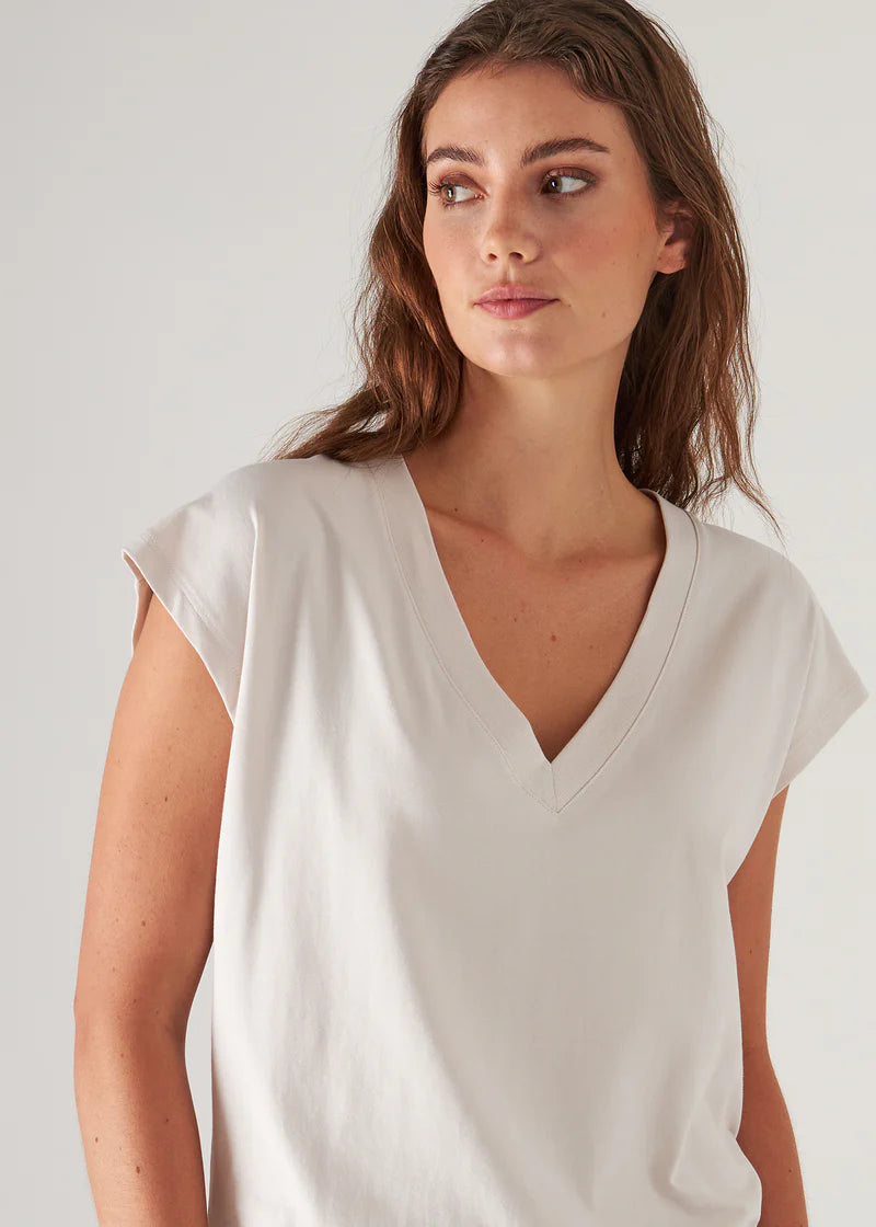 Patrick Assaraf Nude Dolman V-Neck Tee