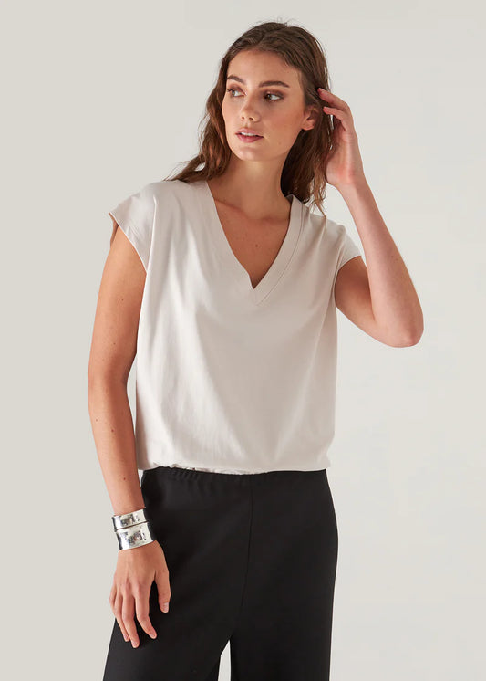 Patrick Assaraf Nude Dolman V-Neck Tee