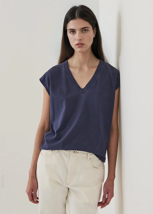 Patrick Assaraf Midnight Sublime Reactive Dolman V-Neck Tee