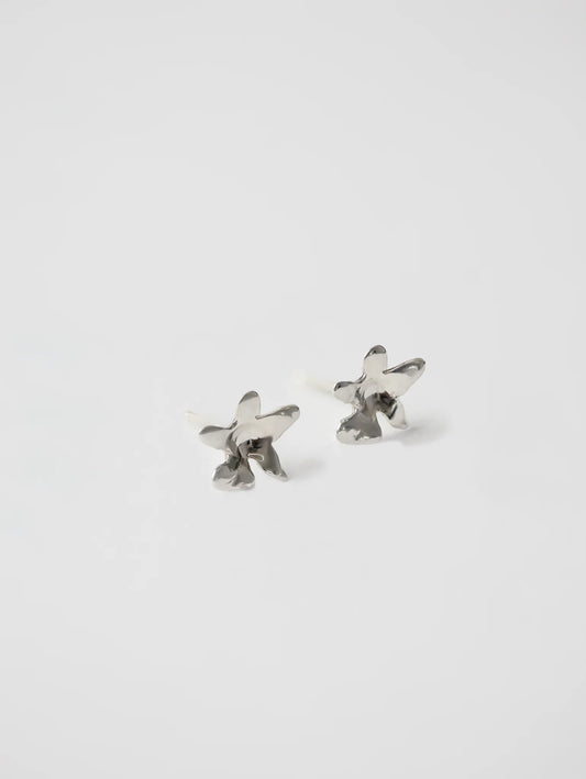 Wolf Circus Flower Charm Studs in Sterling Silver