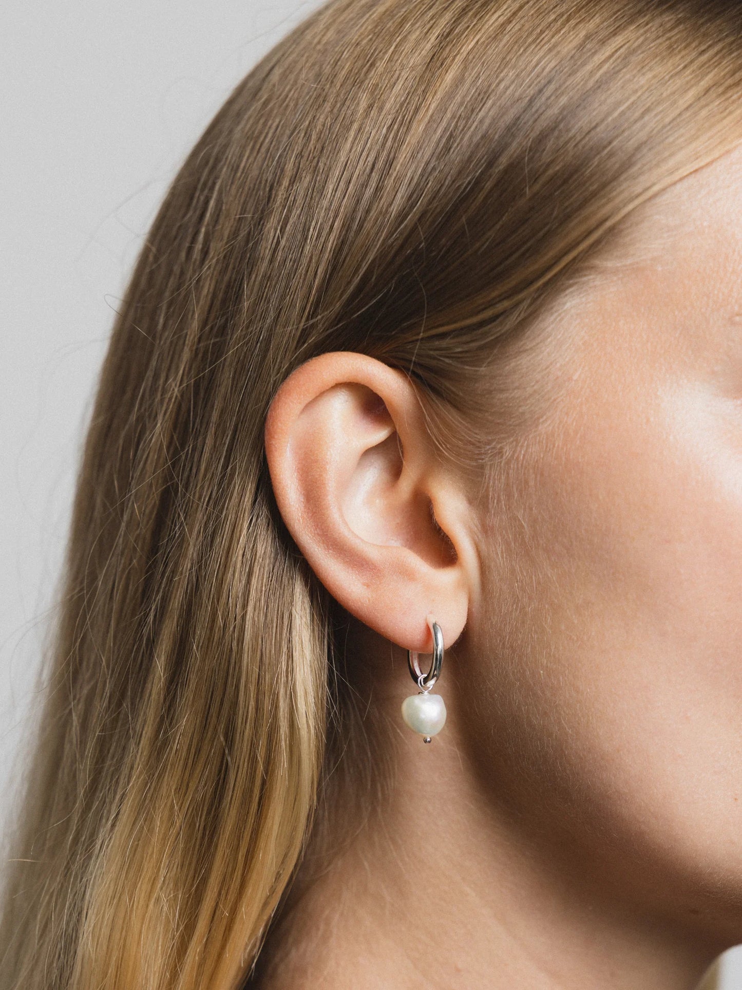 Wolf Circus Pearl Hoops in Sterling Silver