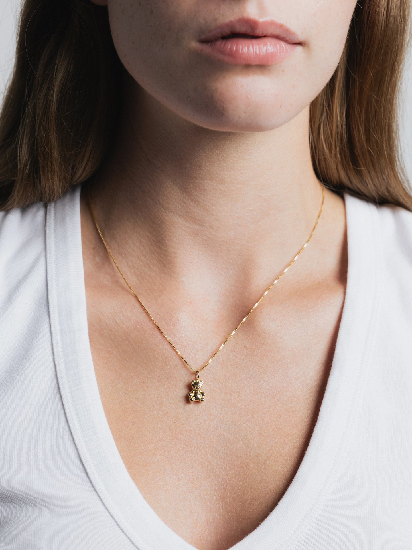 Wolf Circus Mini Teddy Necklace in Gold