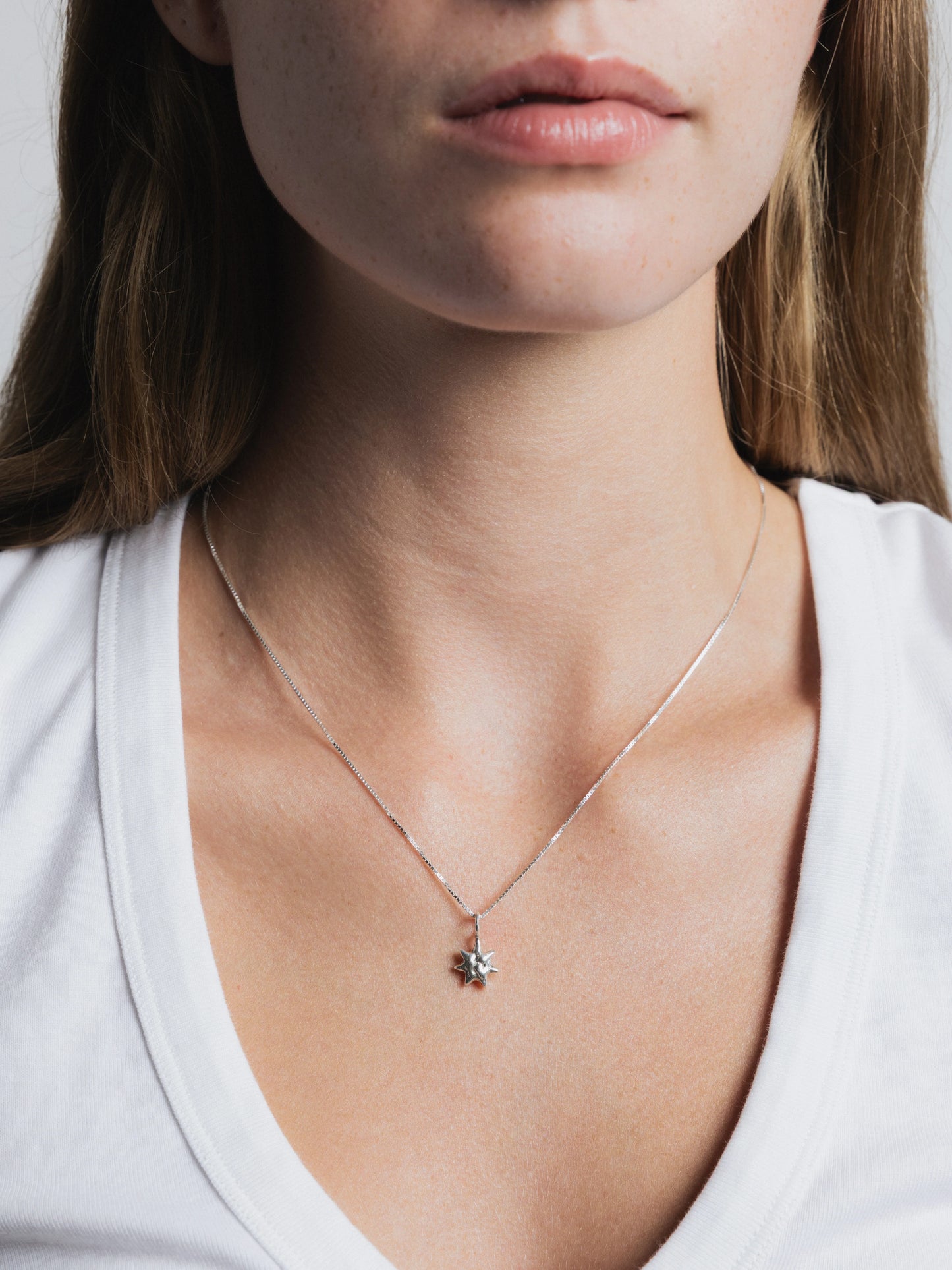 Wolf Circus Sun Charm Necklace in Sterling Silver