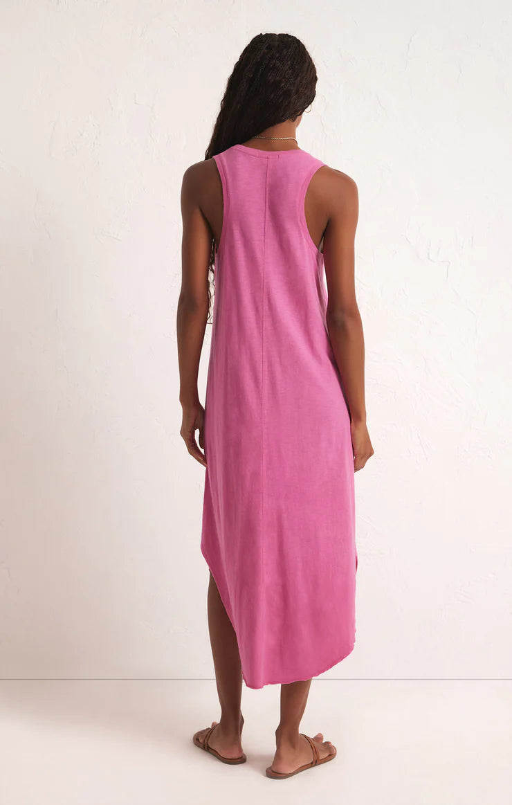 Z Supply Heartbreaker Pink Reverie Slub Midi Dress