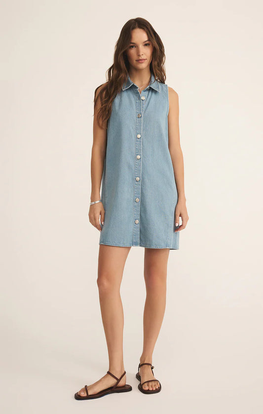 Z Supply New Light Denim Mini Dress