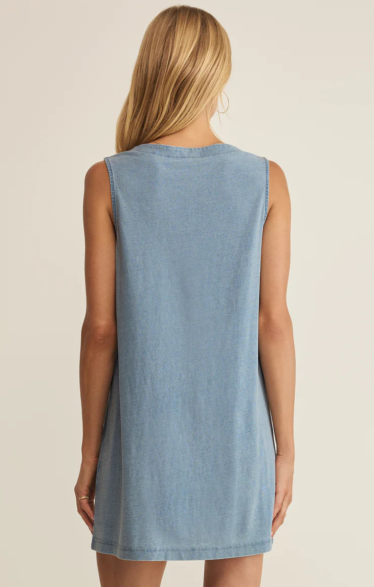 Z Supply Solace Jersey Denim Mini Dress