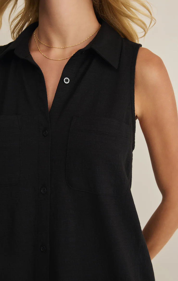 Z Supply Black New Light Textured Mini Dress