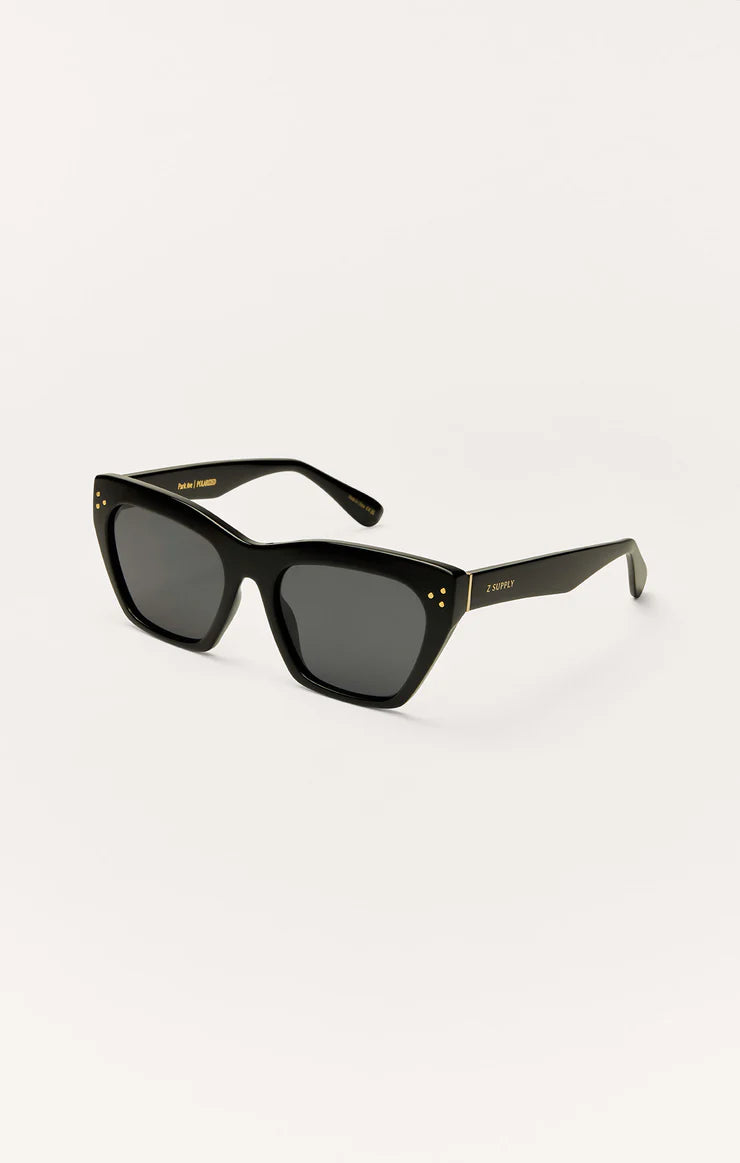 Z Supply Park Ave Polarized Sunglasses- Polished Black