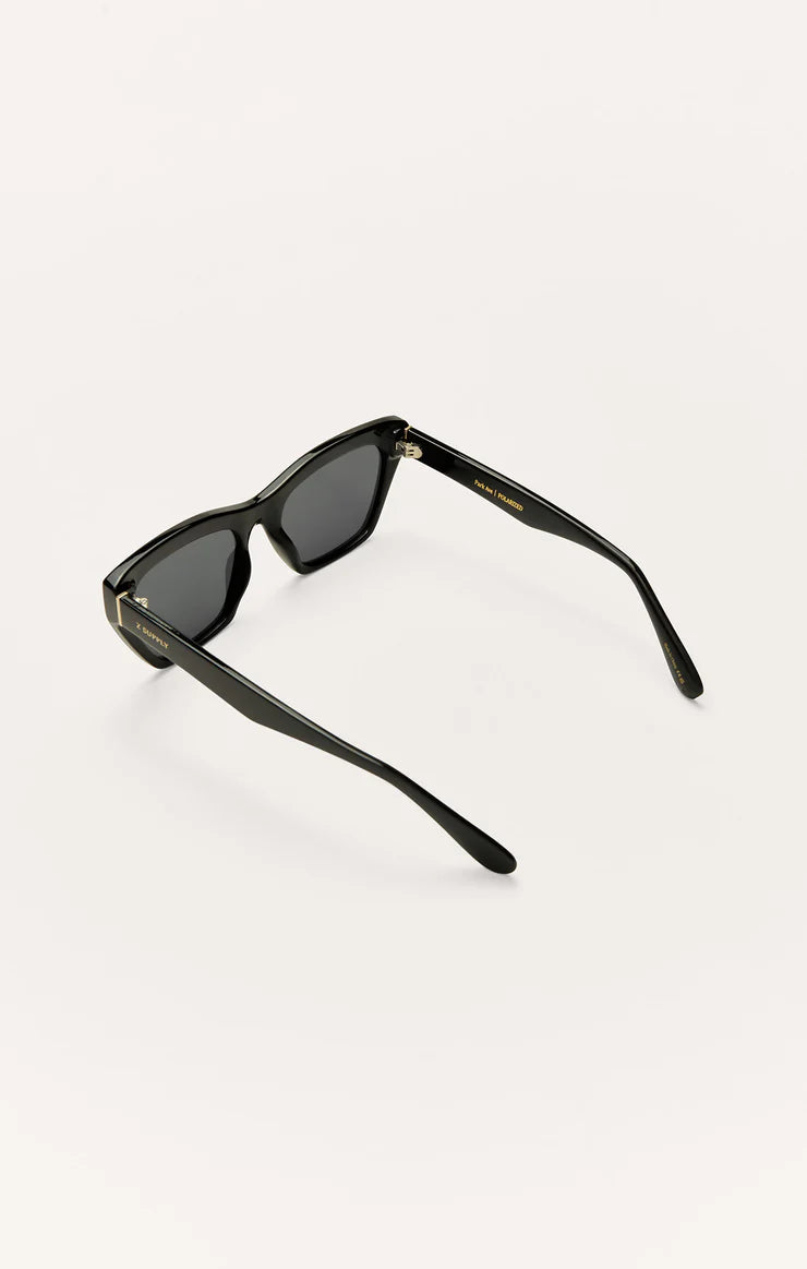 Z Supply Park Ave Polarized Sunglasses- Polished Black